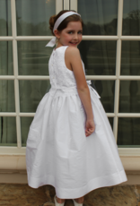 SUSANNE LIVELY LACE OVERLAY TAFFETA DRESS