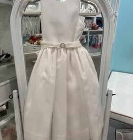 SUSANNE LIVELY SATIN SILK ORGANZA DRESS W/BUCKLE