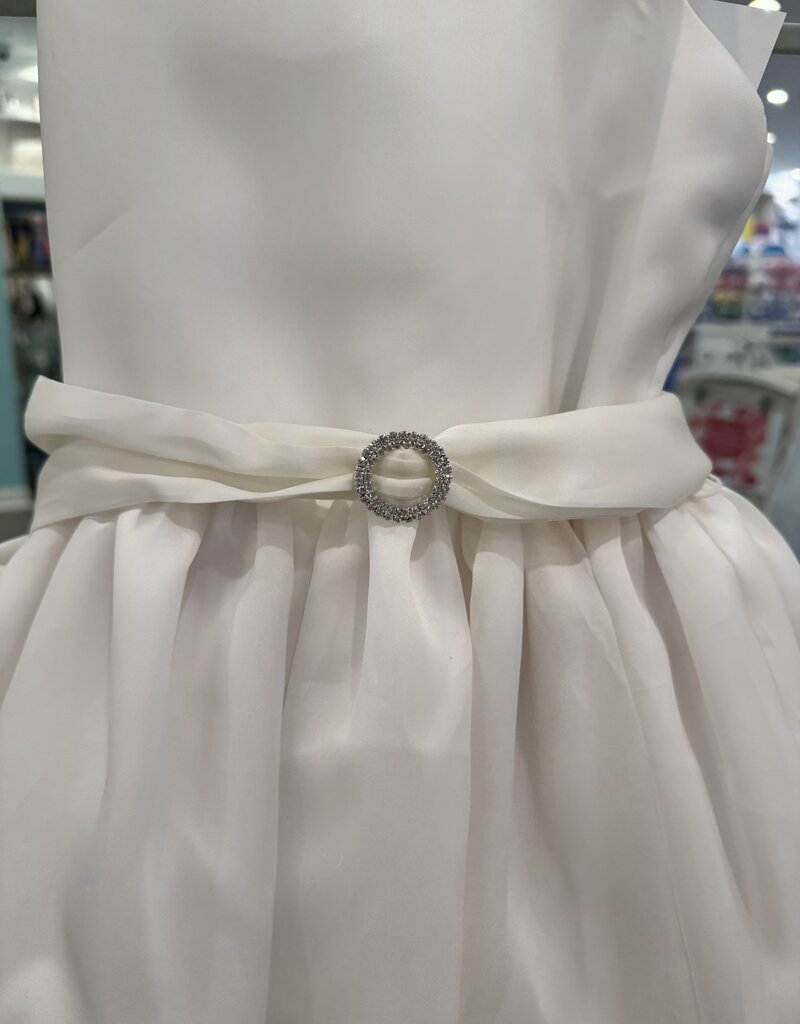 SUSANNE LIVELY SATIN SILK ORGANZA DRESS W/BUCKLE