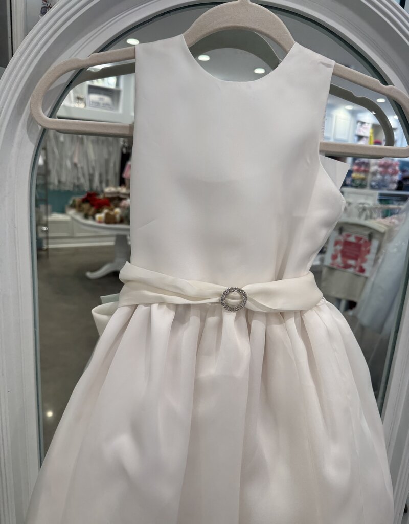 SUSANNE LIVELY SATIN SILK ORGANZA DRESS W/BUCKLE