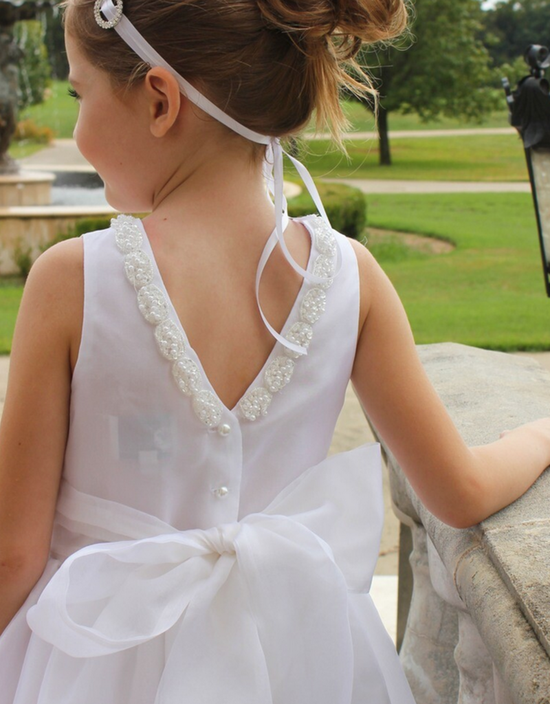 SUSANNE LIVELY SILK ORGANZA DRESS W/BEADS