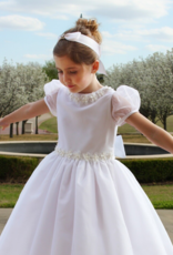 SUSANNE LIVELY SILK ORGANZA DRESS W/FLORAL TRIM