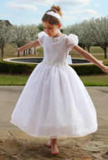 SUSANNE LIVELY SILK ORGANZA DRESS W/FLORAL TRIM