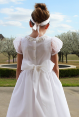 SUSANNE LIVELY SILK ORGANZA DRESS W/FLORAL TRIM