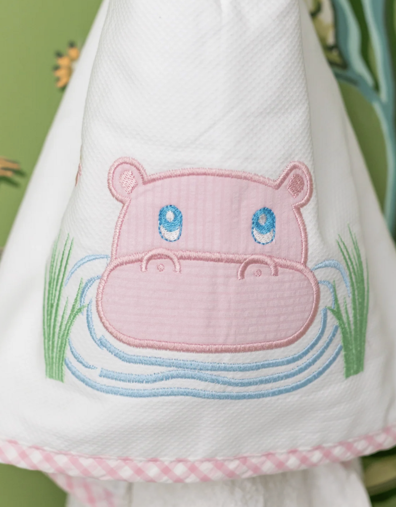 3 MARTHAS EVERYKID HIPPO TOWEL PINK