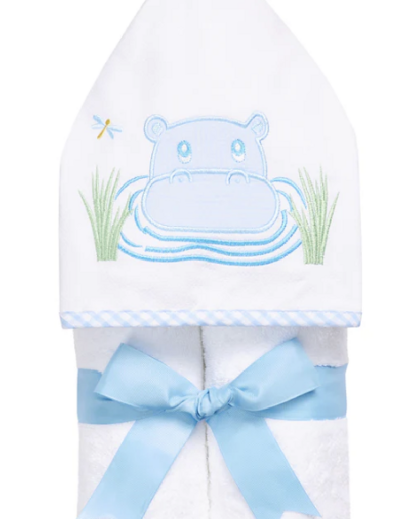 3 MARTHAS EVERYKID HIPPO TOWEL BLUE