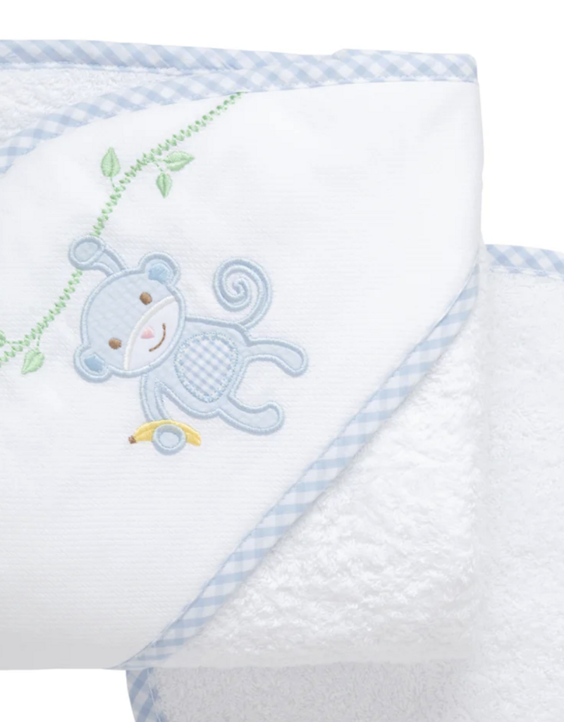 3 MARTHAS BLUE EVERYKID MONKEY TOWEL W/WASHCLOTH