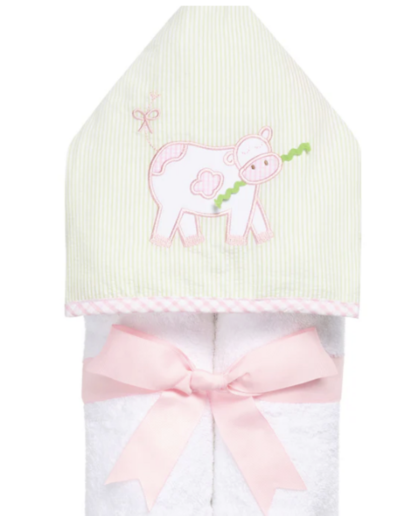3 MARTHAS PINK  EVERYKID COW TOWEL