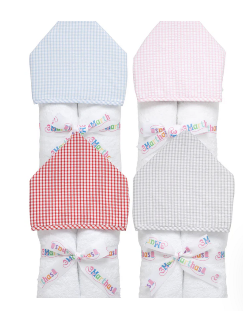 3 MARTHAS PINK FABRIC EVERYKID SEERSUCKER BIG CHECK TOWEL