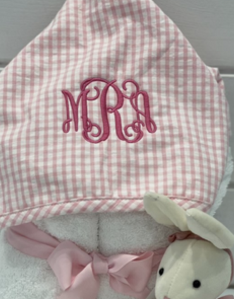 3 MARTHAS PINK FABRIC EVERYKID SEERSUCKER BIG CHECK TOWEL