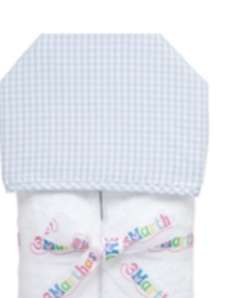 3 MARTHAS BLUE FABRIC EVERYKID SEERSUCKER BIG CHECK TOWEL