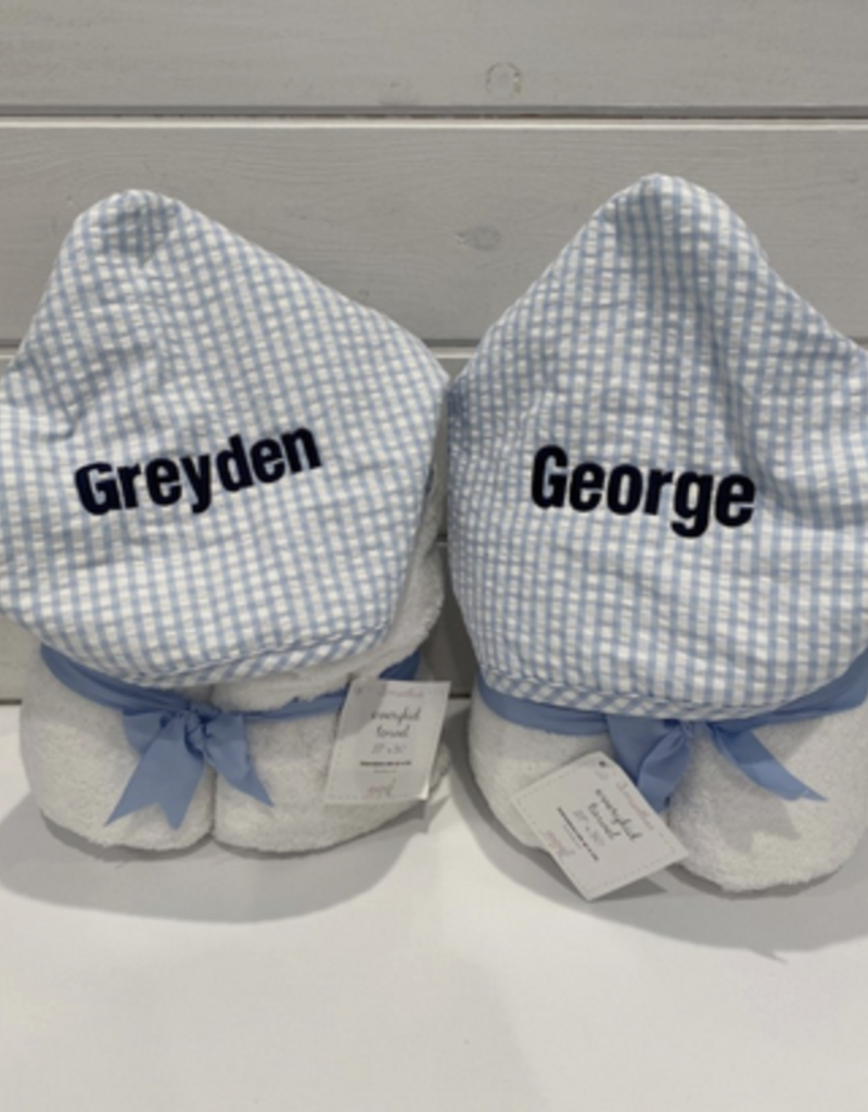 3 MARTHAS PINK FABRIC EVERYKID SEERSUCKER BIG CHECK TOWEL