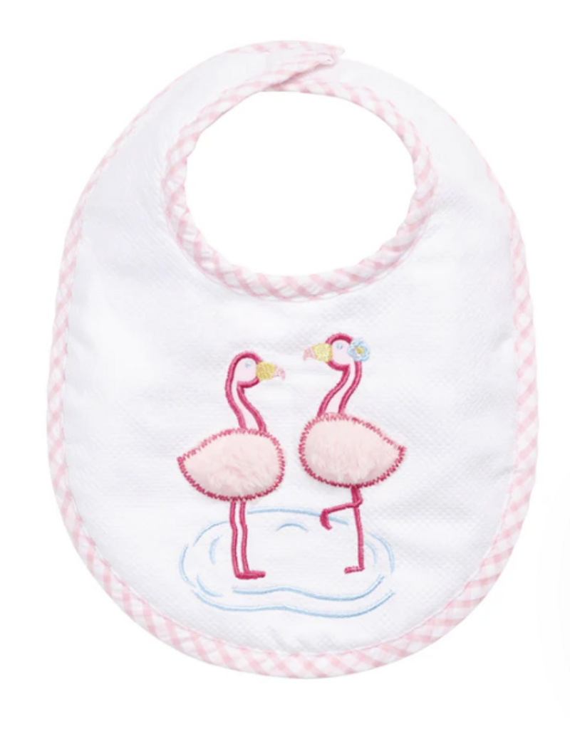 3 MARTHAS FLAMINGO APPIQUE VELCRO BIB