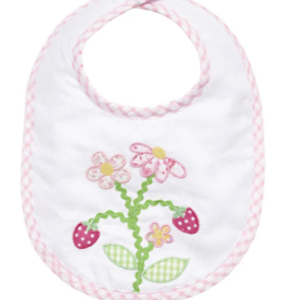 3 MARTHAS STRAWBERRY APPIQUE VELCRO BIB
