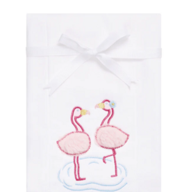 3 MARTHAS FLAMINGO APPLIQUE BURP PAD