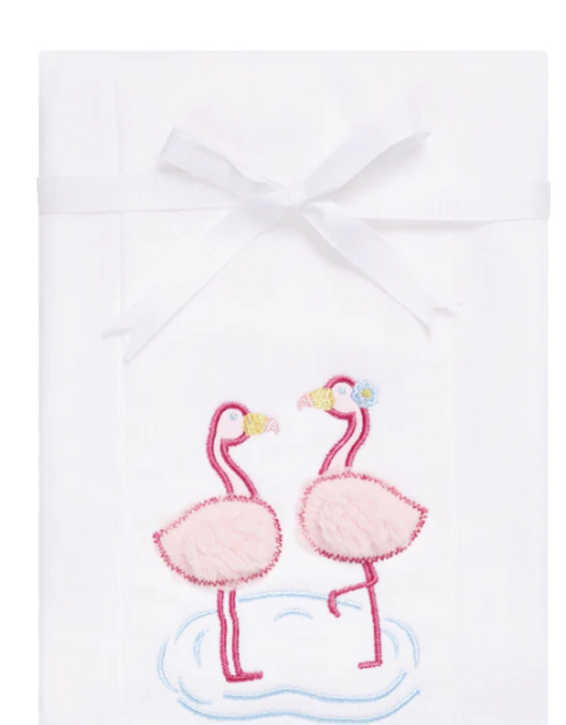 3 MARTHAS FLAMINGO APPLIQUE BURP PAD