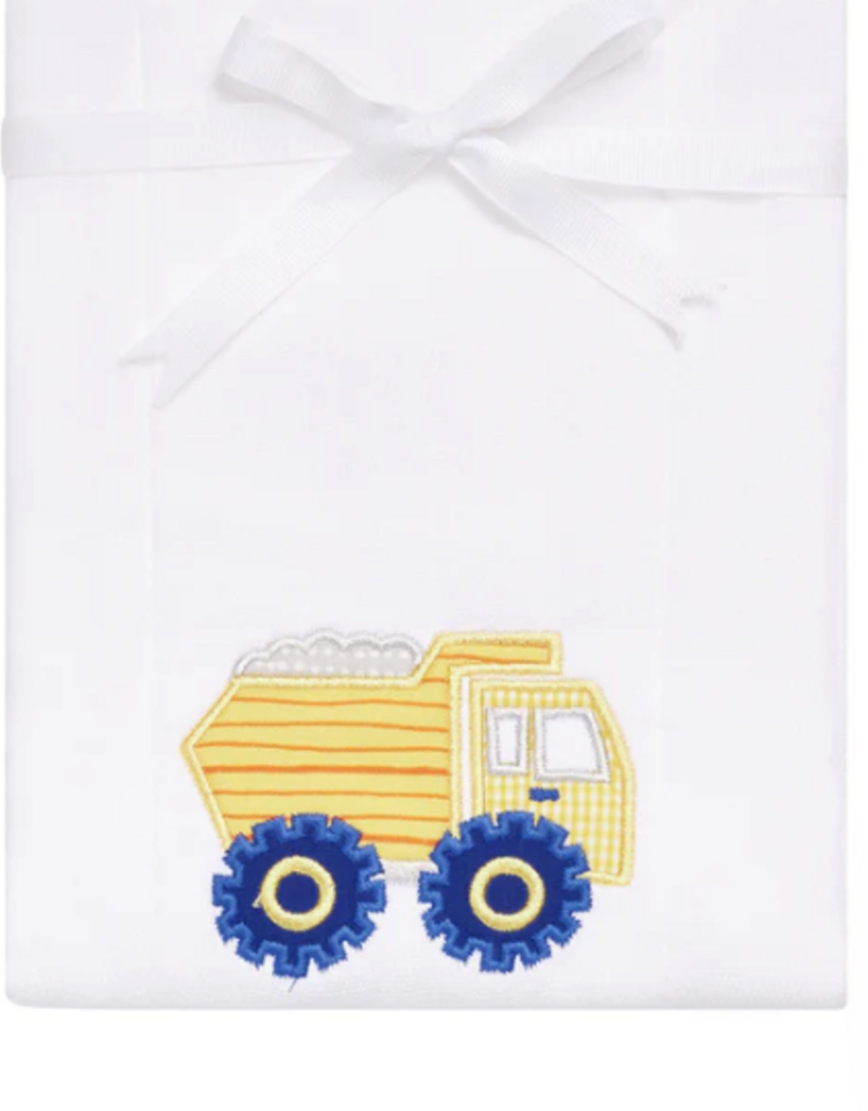 3 MARTHAS DUMP TRUCK APPLIQUE BURP PAD