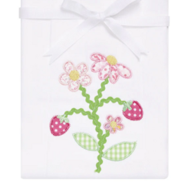 3 MARTHAS STRAWBERRY APPLIQUE BURP PAD
