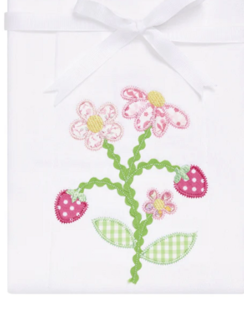 3 MARTHAS STRAWBERRY APPLIQUE BURP PAD