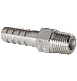 SS 3/8" MPT 1/2" BARB