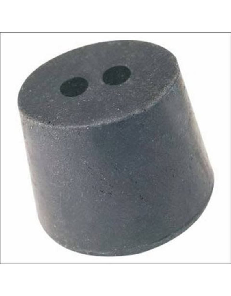 American Educational Products Scientific Labware Rubber Stopper Size 10 - 2 Hole Black
