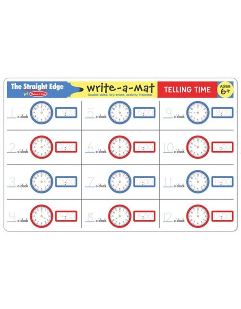 Melissa & Doug Learning Mat Telling Time