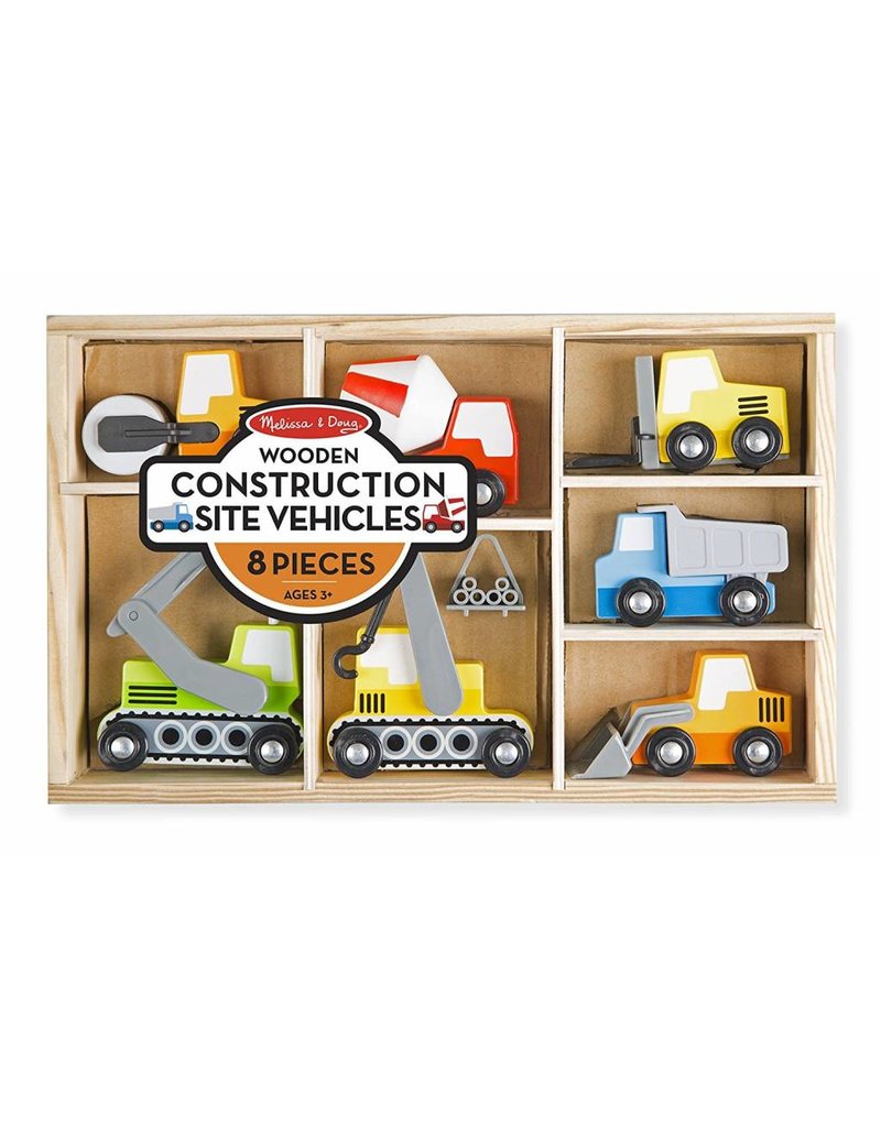 Melissa & Doug Wooden Construction Site Vehicles Set