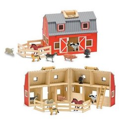 Melissa & Doug Wooden Fold & Go Barn
