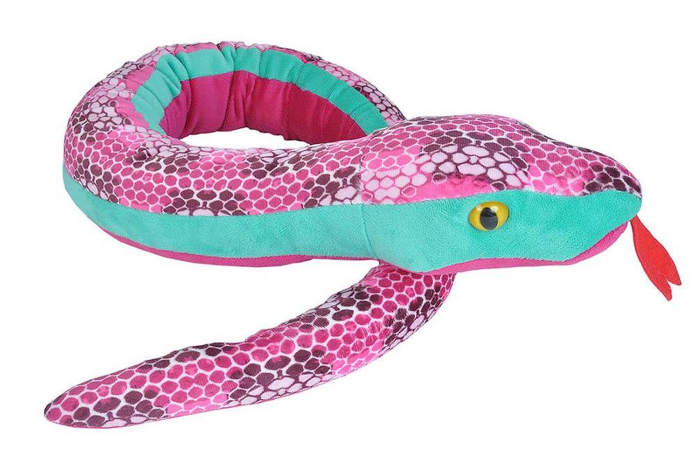 Plush Snake Honeycomb Pink (54")