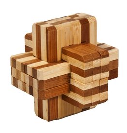 Fridolin Brainteaser IQ Test Bamboo Puzzle - Block Cross #2