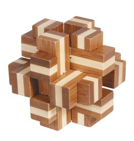 Fridolin Brainteaser IQ Test Bamboo Puzzle - Cube Cross