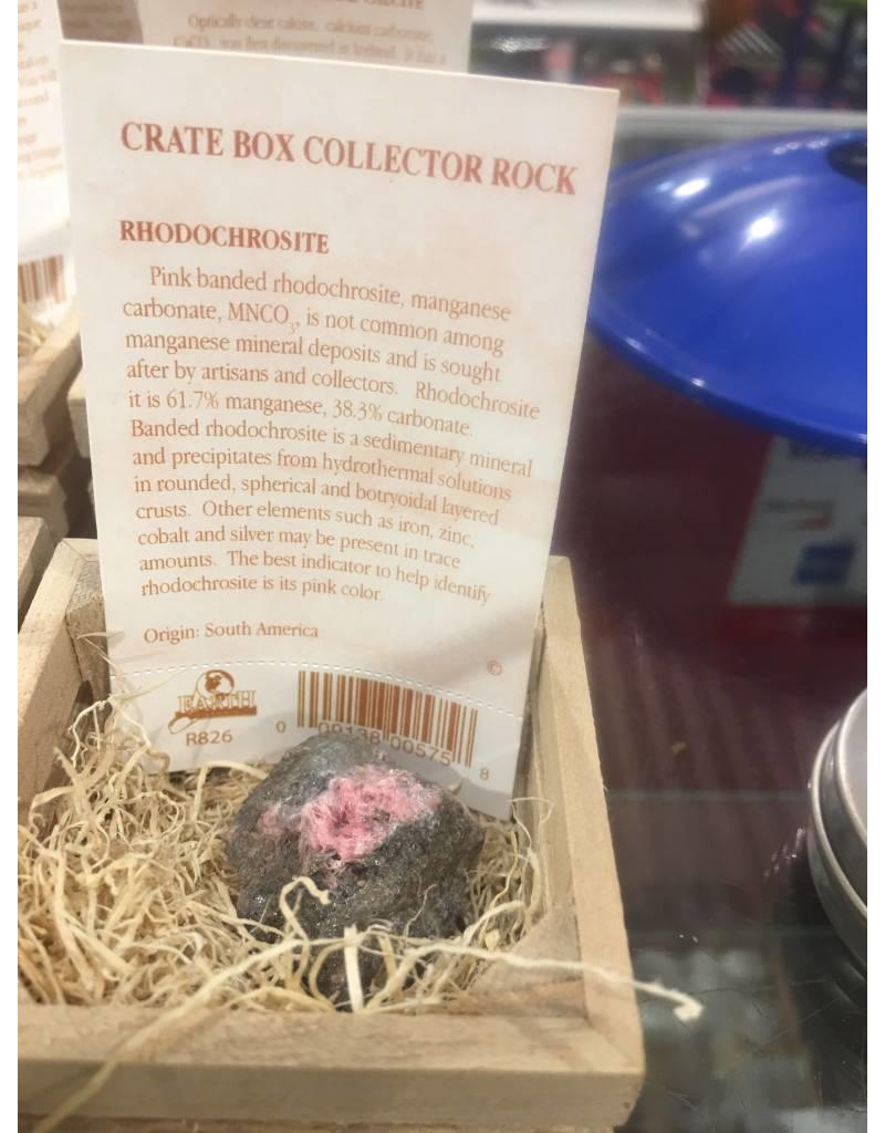 Squire Boone Village Rock/Mineral - Crate Collector Box - Rhodochrosite (Sizes and Colors Vary; Sold Individually)