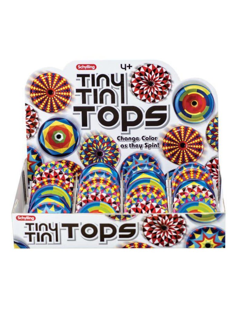 Schylling Toys Classic Tiny Tin Tops (Assorted Designs)
