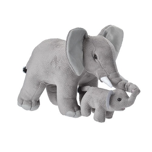 Plush Mom and Baby Elephant (12-14")