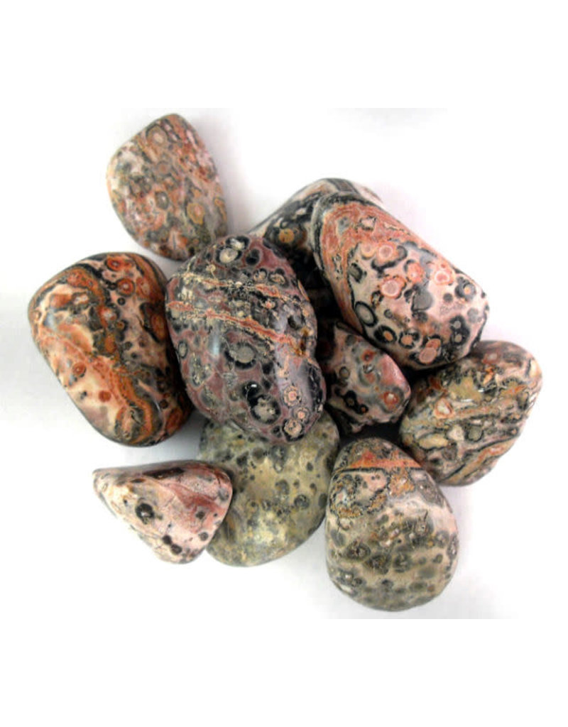Squire Boone Village Rock/Mineral Tumbled - Leopardskin (Sizes and Colors Vary; Sold Individually)