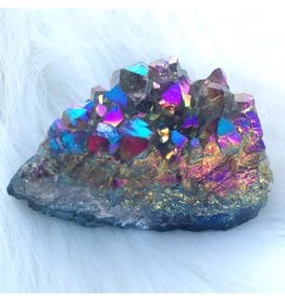 Squire Boone Village Rock/Mineral - Amethyst Druse, Titanium Ionized (Sizes and Colors Vary; Sold Individually)