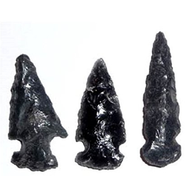 Squire Boone Village Rock/Mineral - Obsidian Replica Arrowhead (Sizes and Colors Vary; Sold Individually)