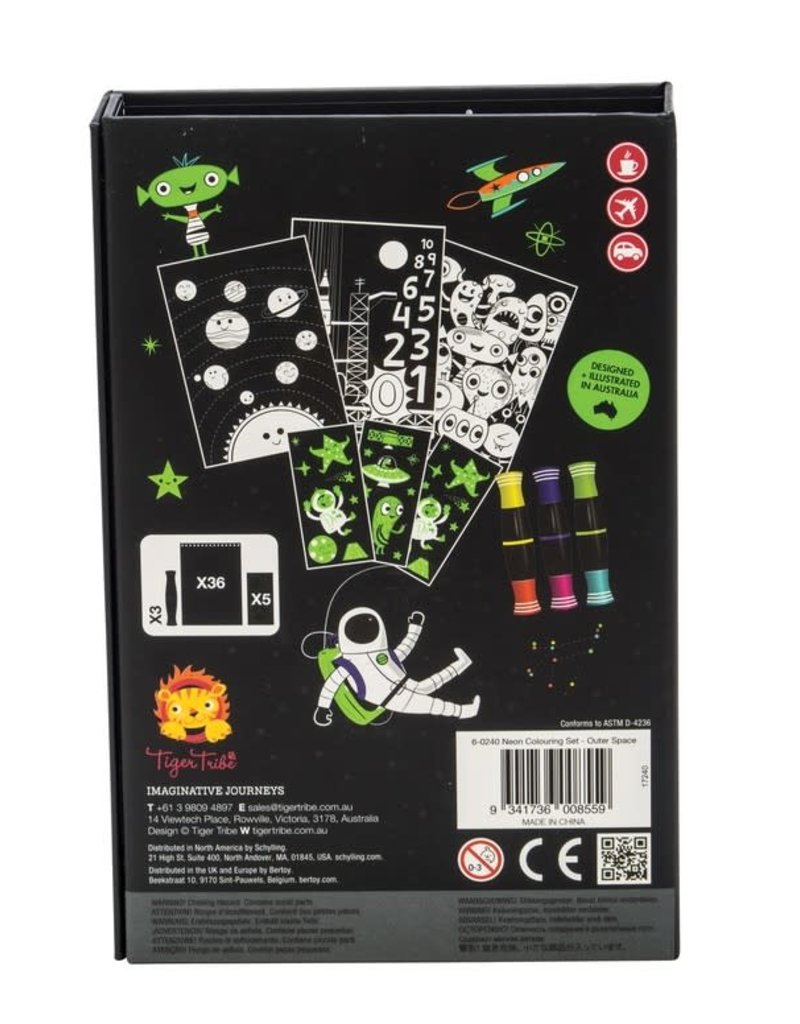 Tiger Tribe Artistic Tiger Tribe Neon Coloring Set - Outer Space