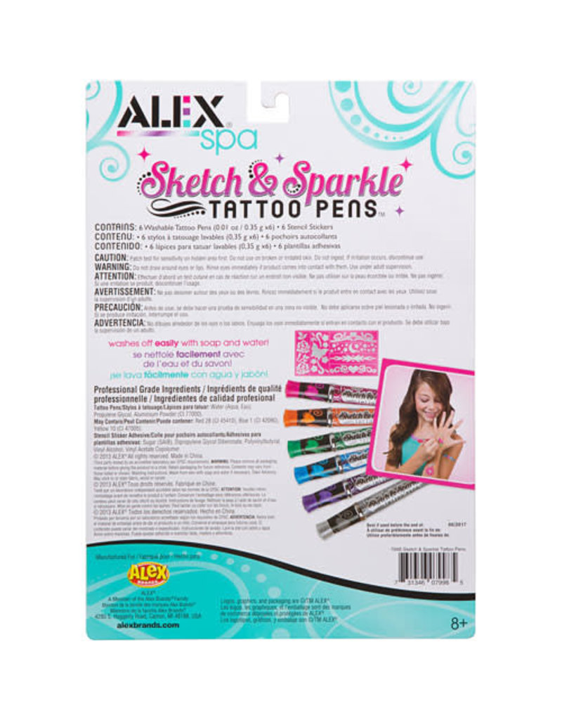 Alex Brands Craft Kit Sketch Sparkle Tattoo Pens