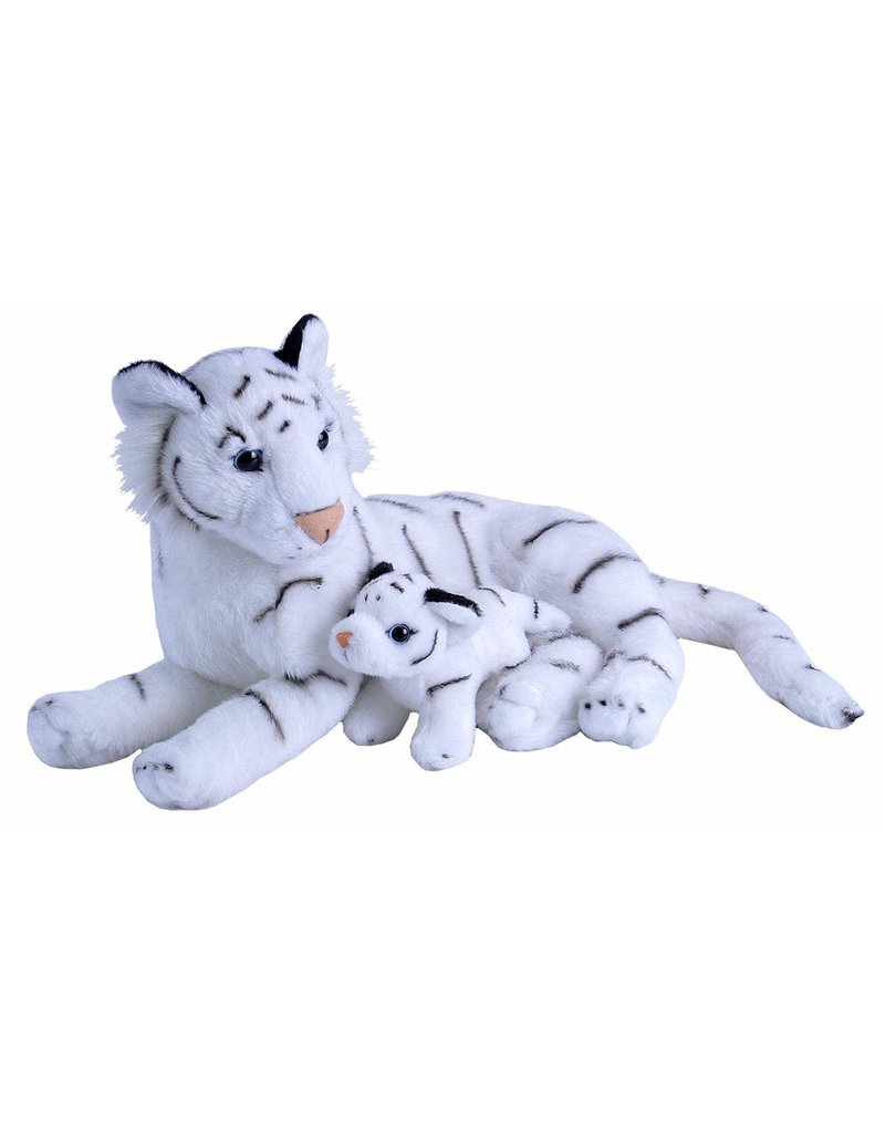 Wild Republic Plush Mom and Baby White Tiger (12-14")