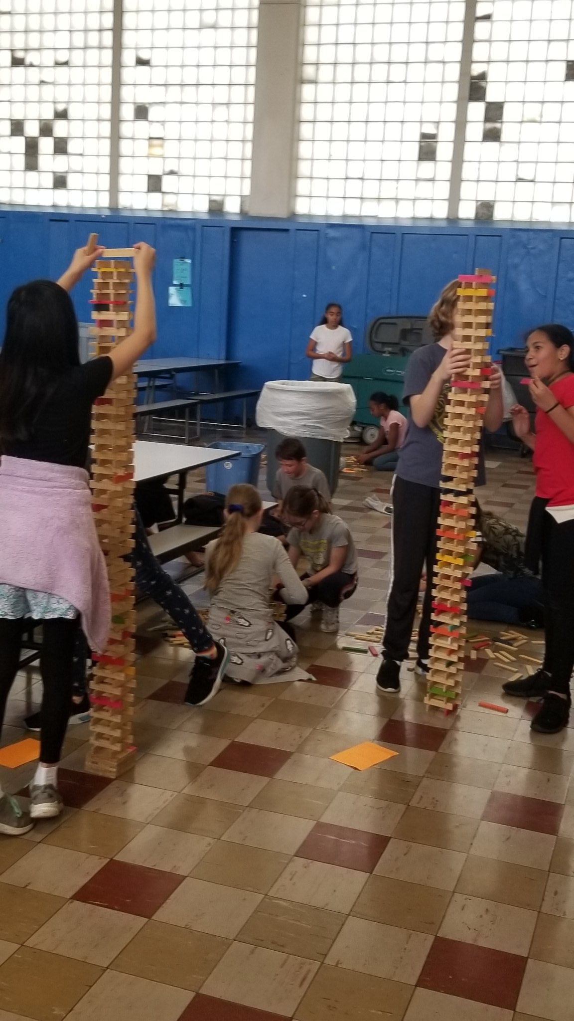 School children building during citiblocs program