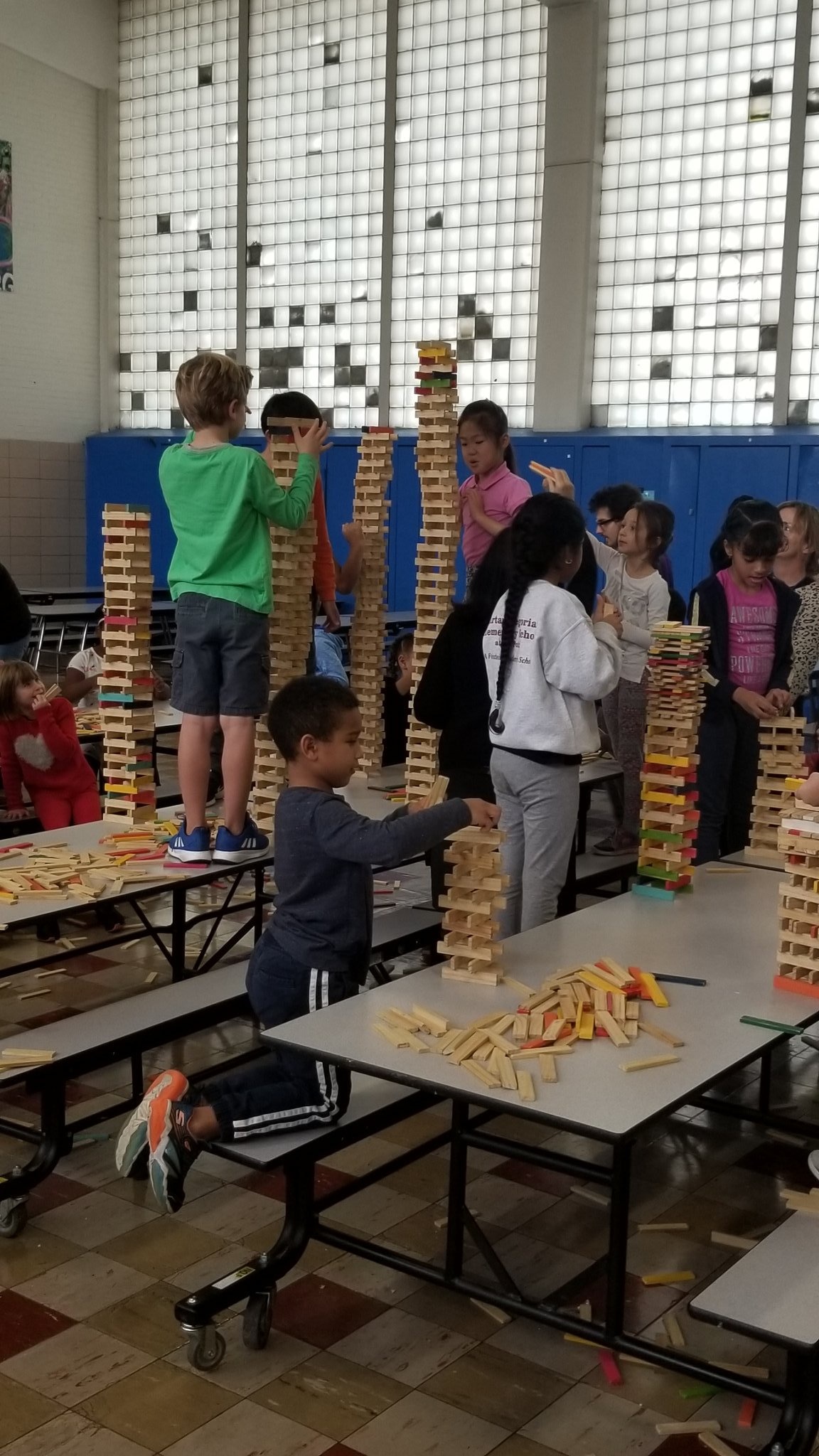 School children building during citiblocs program