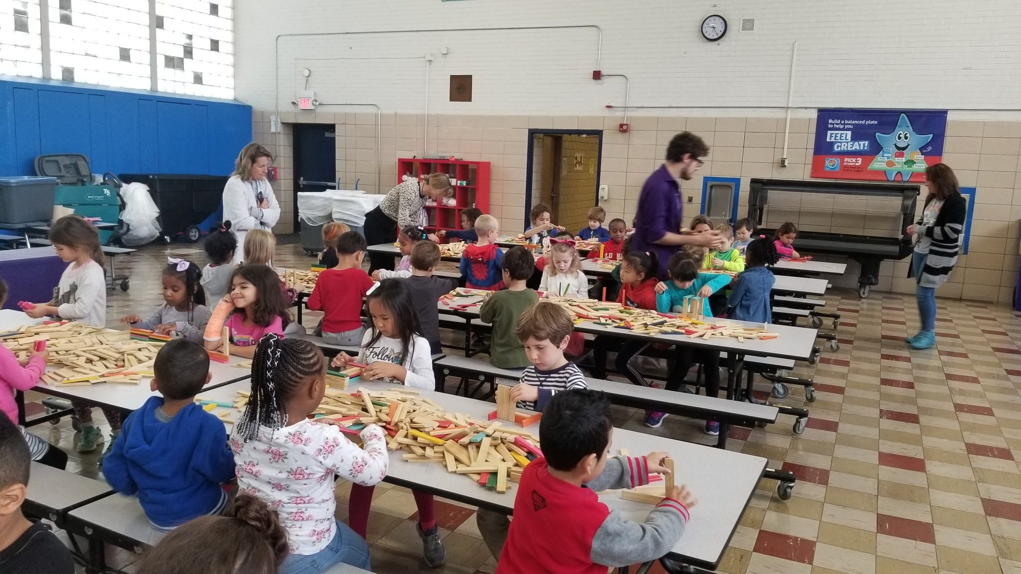 School children building during citiblocs program