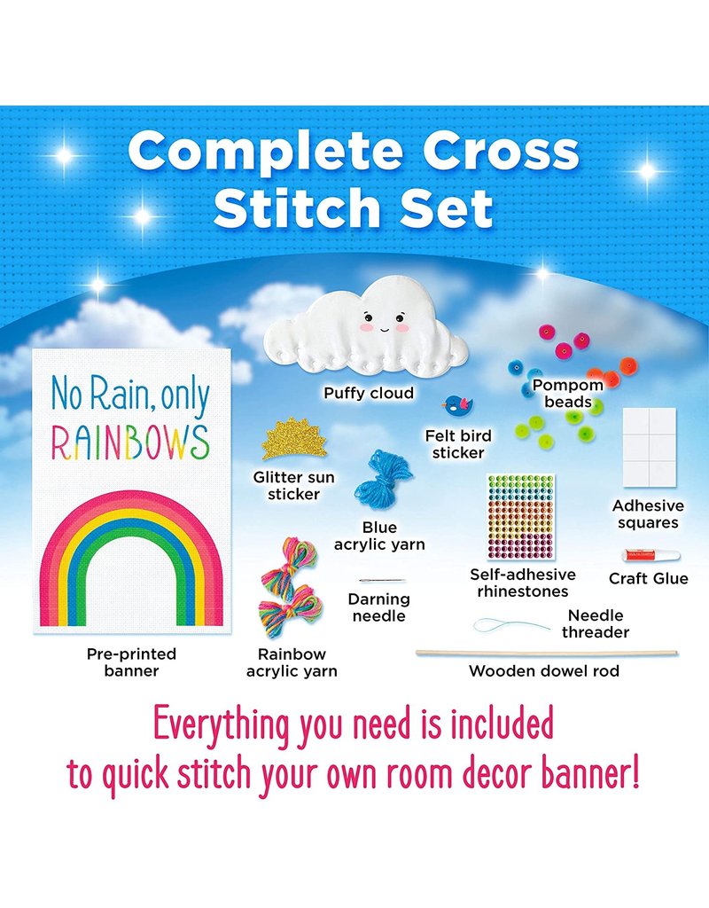 Creativity for Kids Craft Kit Quick Stitch Banner Rainbow