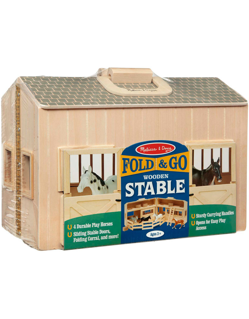 Melissa & Doug Wooden Fold and Go Stable