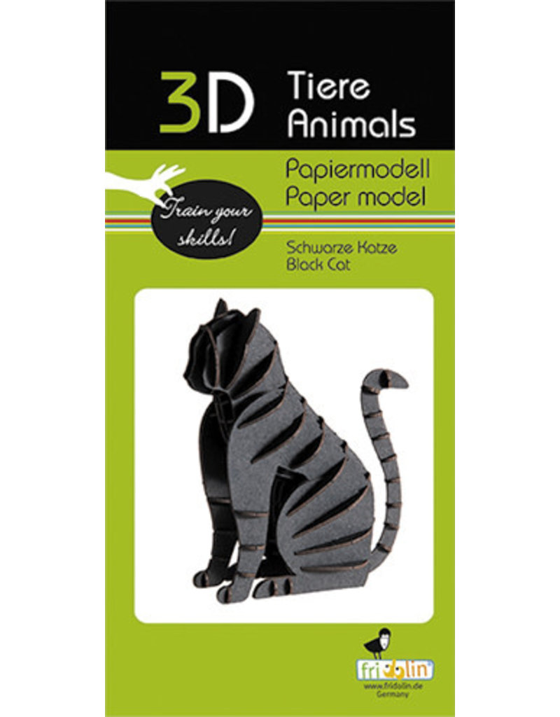 Fridolin Craft 3D Paper Model Black Cat
