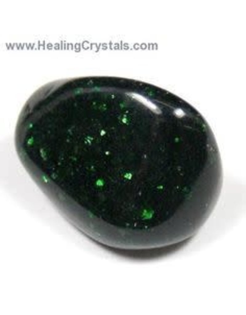 Squire Boone Village Rock/Mineral - Goldstone, Tumbled (Emerald; Sizes and Colors Vary; Sold Individually)