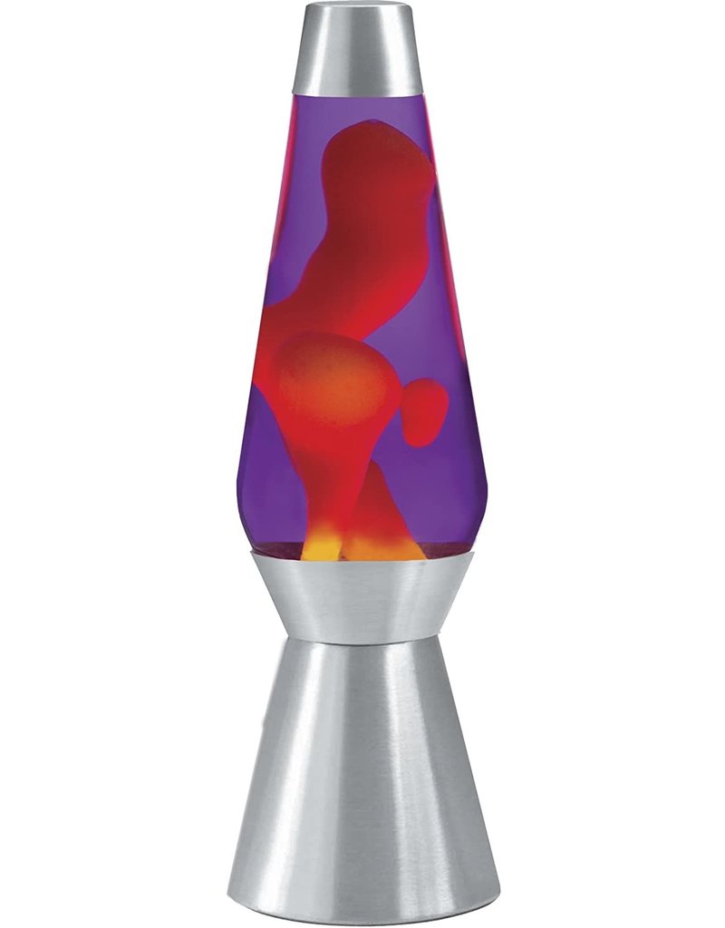 Schylling Toys Lava Lamp Grande - Yellow Lava/Purple Liquid/Silver Base- 27"