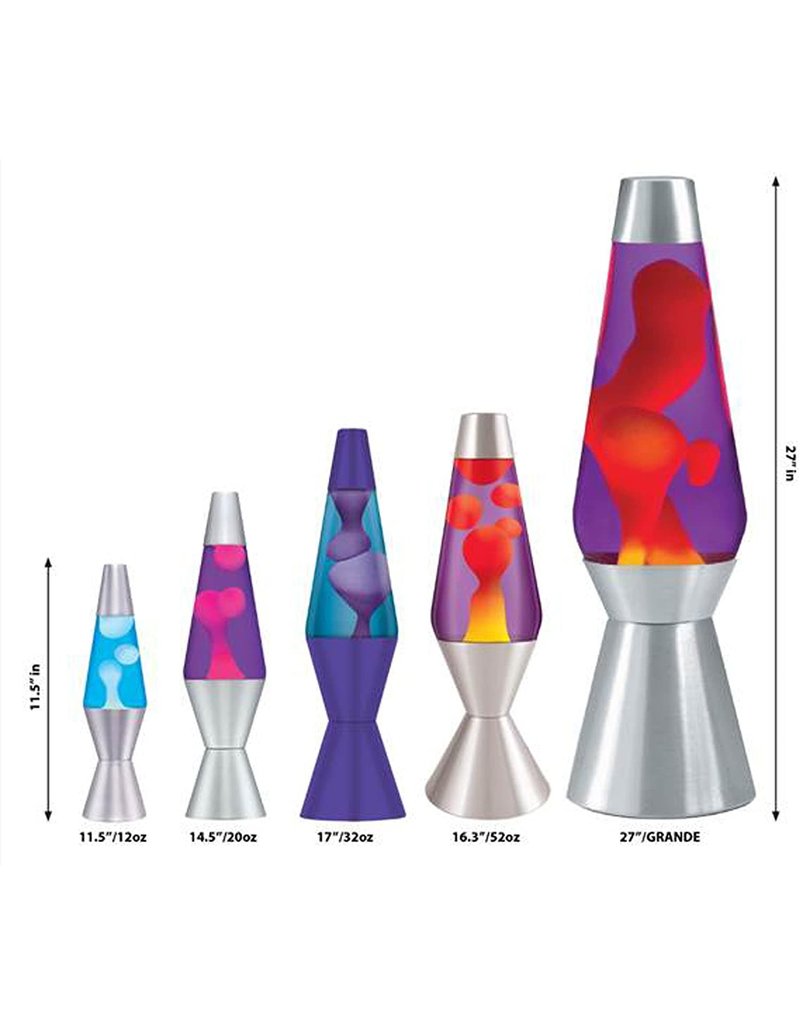 Schylling Toys Lava Lamp Grande - Orange Lava/Purple Liquid/Silver Base - 27"