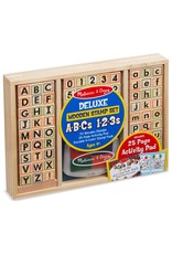 Melissa & Doug Craft Kit Wooden Stamp Set ABC's and 123's